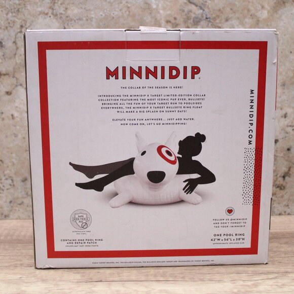 Limited Edition TARGET Collab MINNIDIP Bullseye Dog Mascot Pool Ring Float New - Picture 3 of 6